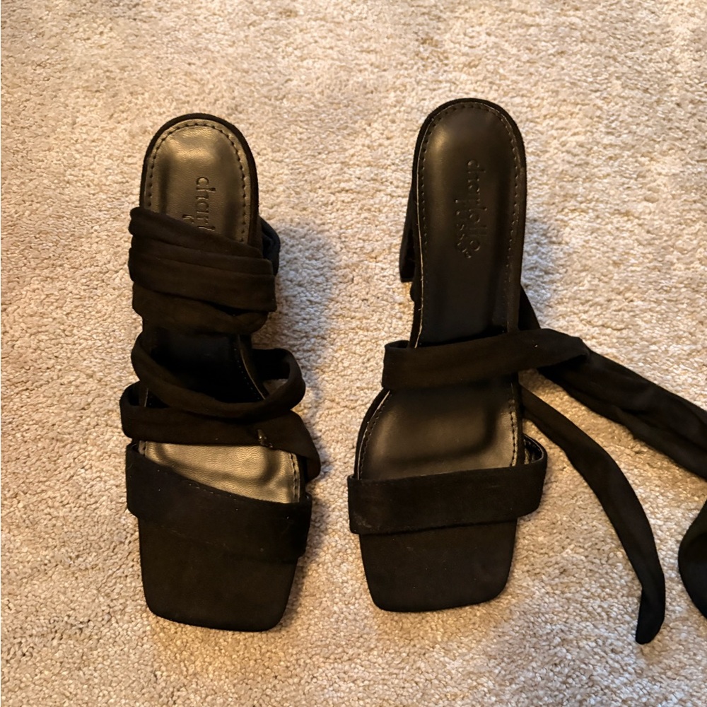 Charlotte Russe Black Strappy Heels